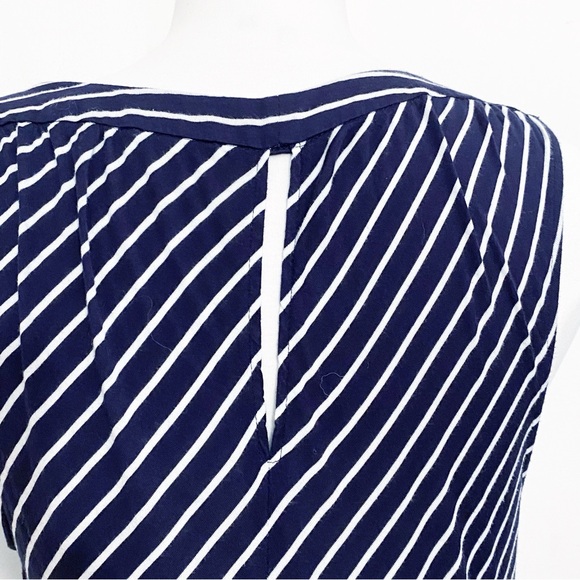 EXPRESS draped neck bold diagonal stripe band bottom sleeveless tunic top S - Picture 6 of 8